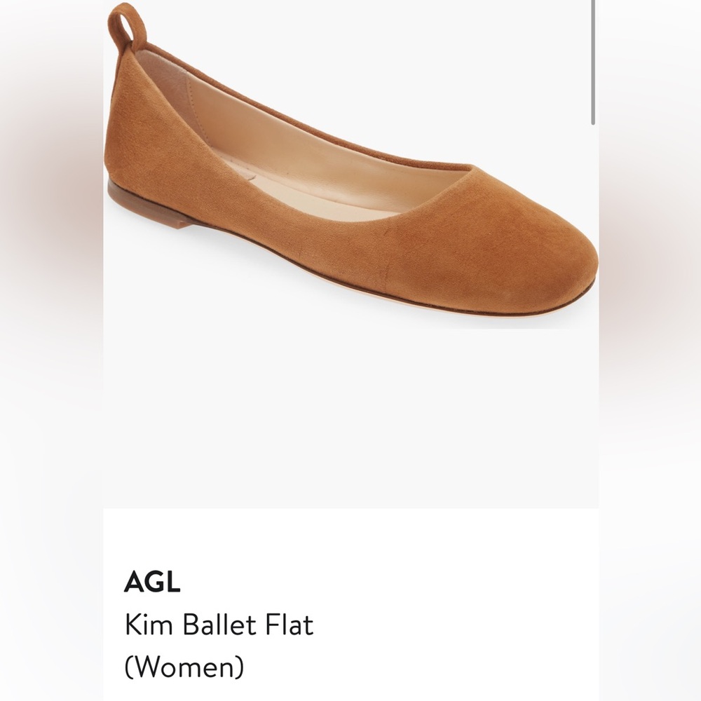 AGL Women's Kim Ballet Flat in Brown, size 39